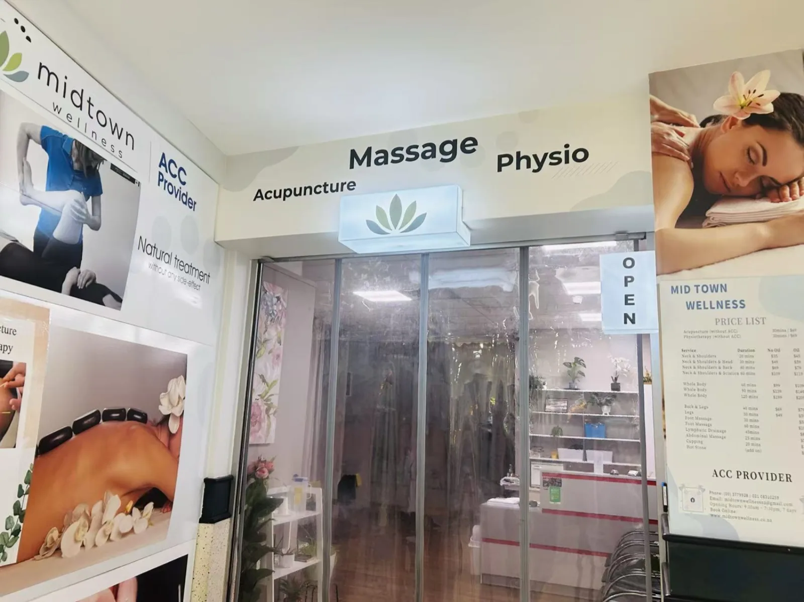 Midtown Wellness shopfront entrance on Elliott Street, Auckland CBD